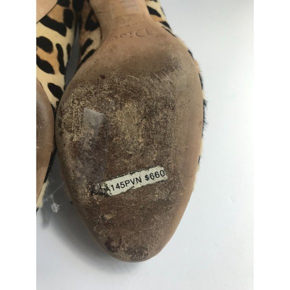 Christian Dior Leopard Print Pony Hair Heels w/ Bow @ Toe, Size 37 (IT), 7 (US) - Picture 10 of 11